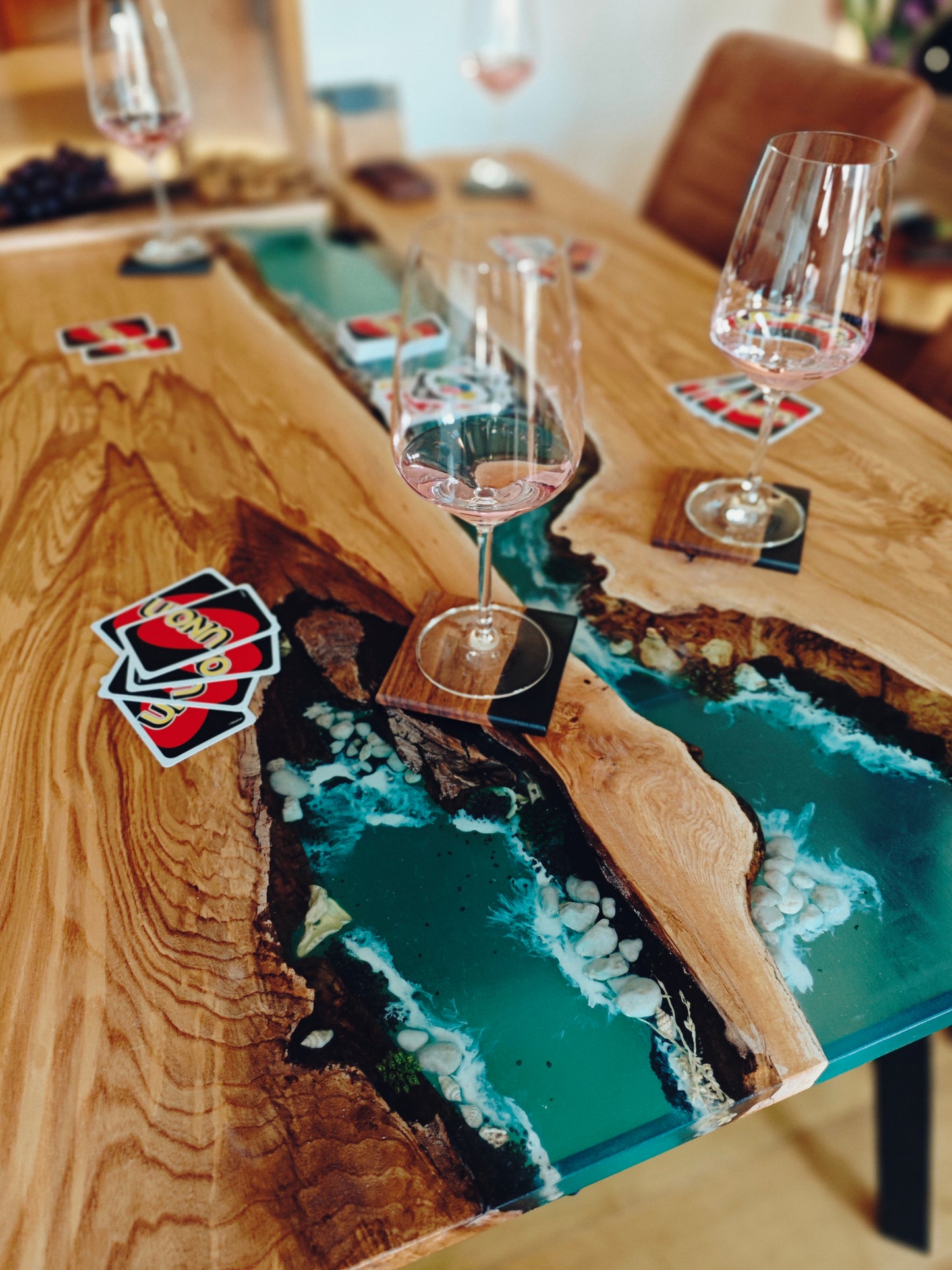 Stylish table made of Maple wood and epoxy resin - River table